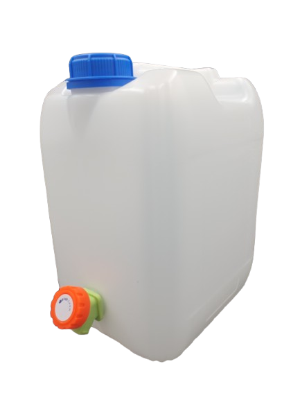 Biały pojemnik na wodę 10L +nowy kranik plastikowy