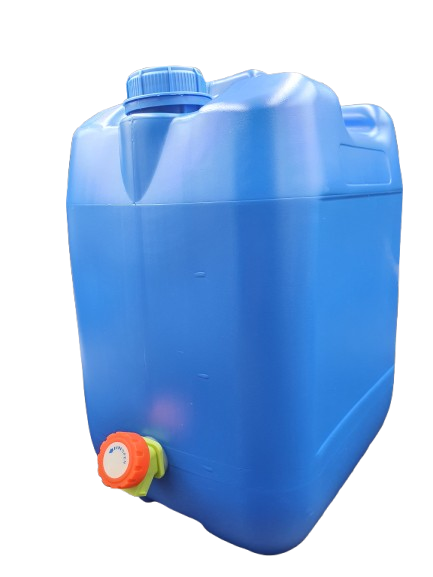 Niebieski pojemnik na wodę 10L +nowy kranik plastikowy