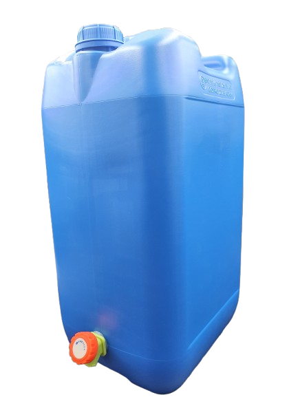 Niebieski pojemnik na wodę 30L +nowy kranik plastikowy