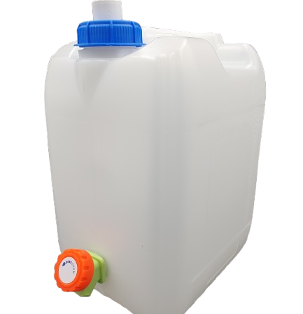 Biały pojemnik na wodę 10L +nowy kranik plastikowy + dozownik