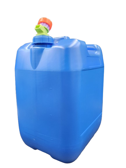 Niebieski pojemnik na wodę 10L +nowy kranik plastikowy w korku